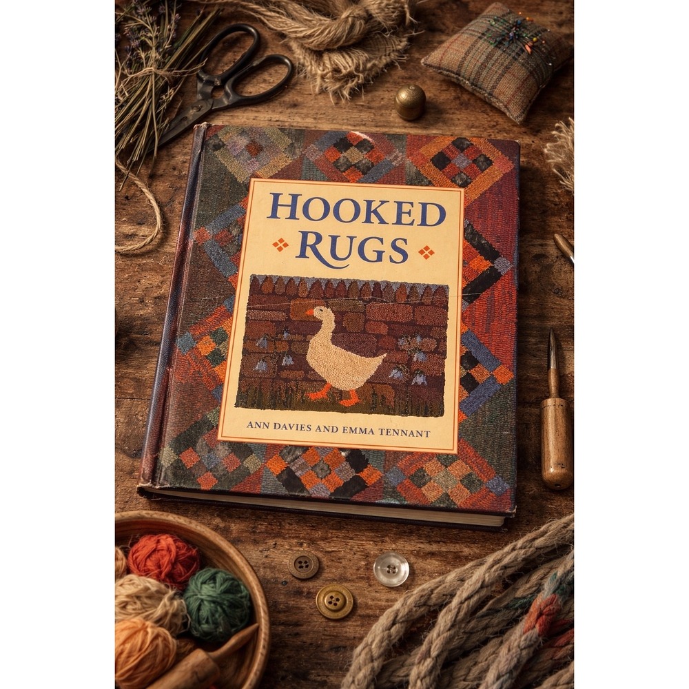 Hooked Rugs Ann Davies Emma Tennant Hardcover Craft Book‎ 25 Projects 1995